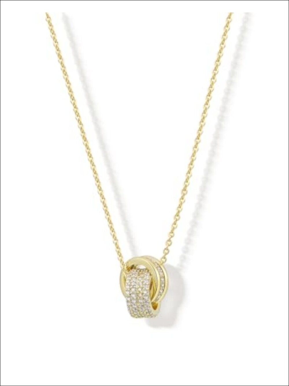 14K Gold Plated CZ Minimalist Dainty Pendant Necklace for Women